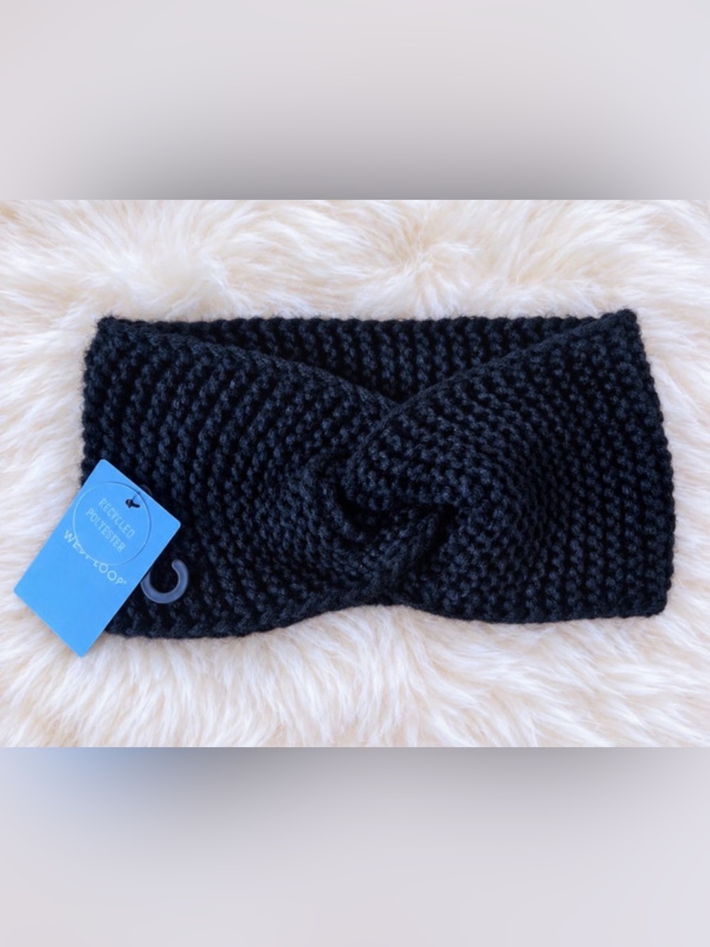 west loop Black Knit Twist Headband